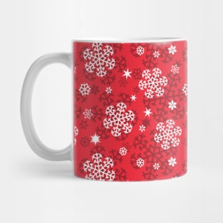 Snowflakes Pattern on Imperial Red Mug